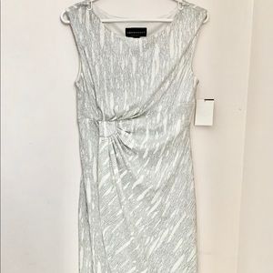 Metallic Silver & White Cocktail Dress